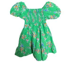Cat & Jack 5T Toddler Green Floral Smocked Dress